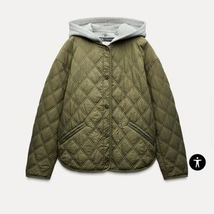 Zara -WATER REPELLENT PUFFER JACKET WITH HOOD, NWT, XS